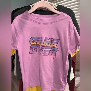 XS (4/5) Kids Purple Game Over T Shirt